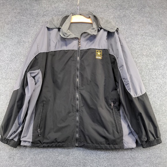 Dimco Men's US. Army Hooded Jacket Black Gray Size XL Embroidered Logo - Picture 2 of 14